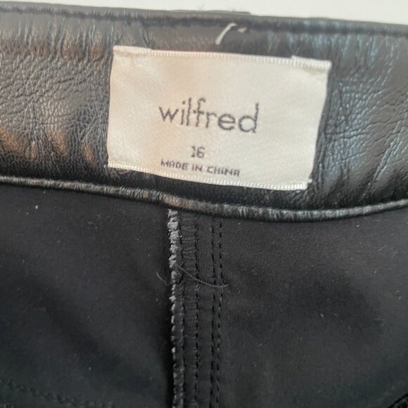 Aritzia Wilfred Melina High Waisted Vegan Leather Cropped Pants - 16 Black - Picture 2 of 4